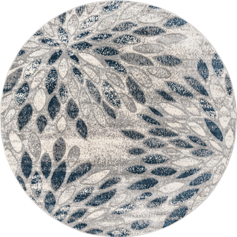 Abstract Indoor Rug, Round 8'2"