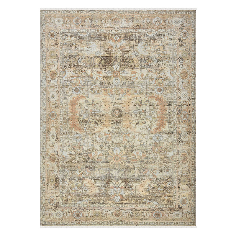 Hand-Knotted Tan Wool 8' x 10' Oriental Area Rug