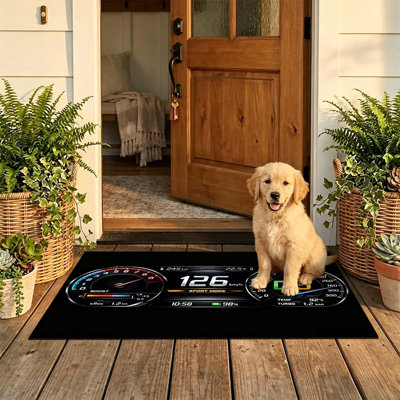  Non-Slip Indoor Outdoor Door Mat, 20"x32",Turbo speedometer