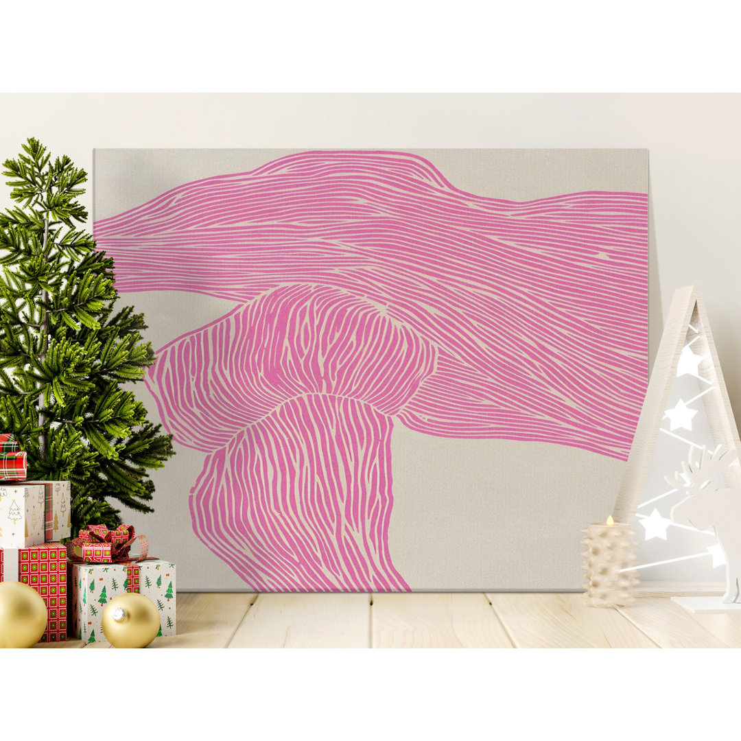 Vibrant Hot Pink Abstract Wavy Lines Canvas Art Print, Modern Fuchsia Organic Wall Decor, Unique Contemporary Room Decor Aesthetic Gift