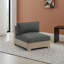 Fauteuil modulaire d'extérieur Mayo, tissu Nuvella gris foncé, brun