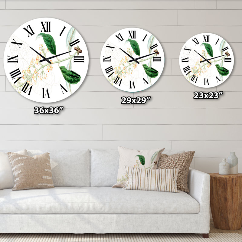 Vintage Plant Life XXVII - Horloge murale traditionnelle, Grand