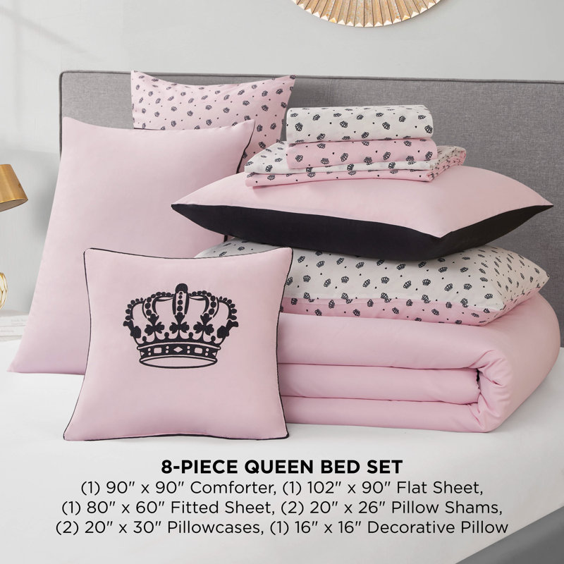 Ensemble d'édredon réversible Jucy Couture Crown Sparkle, Grand lit