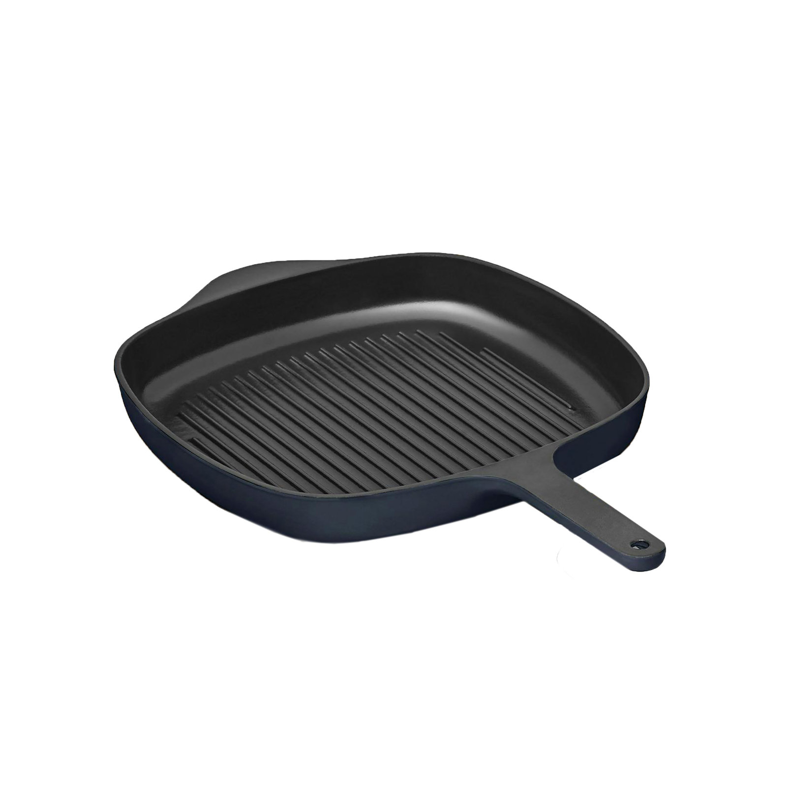 10.5" Enameled Cast Iron Grill Pan, Dark Navy