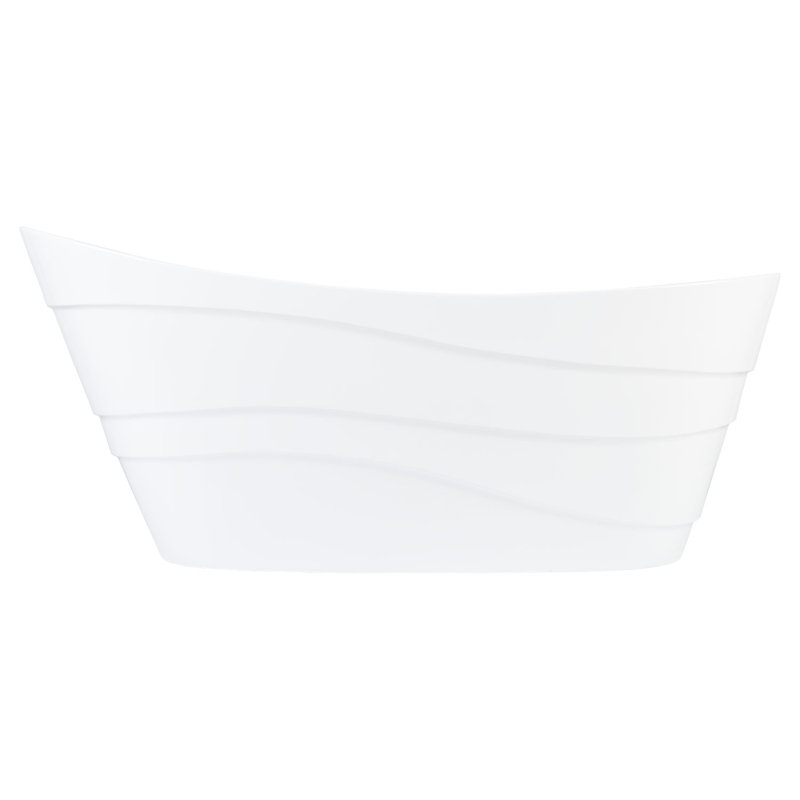 67" Amelia Acrylic Freestanding Soaking Bathtub, White/White Trim
