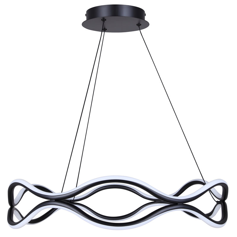 Lykeisha - Lustre fantaisie à DEL à intensité variable noir mat