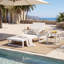 Chaises longues de patio ajustables, ensemble moderne en métal et en bois pour bord de piscine-467456552