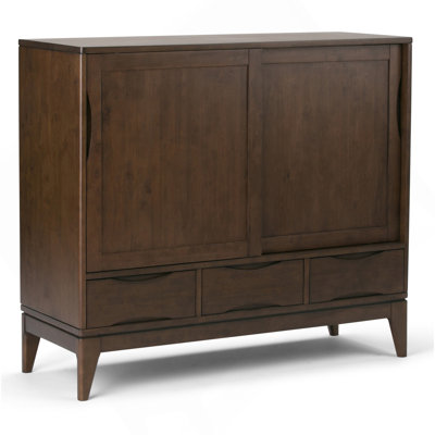 Harper 48 Inch Wide  Hardwood Mid-Century Modern Medium Storage Cabinet In Walnut Brown
