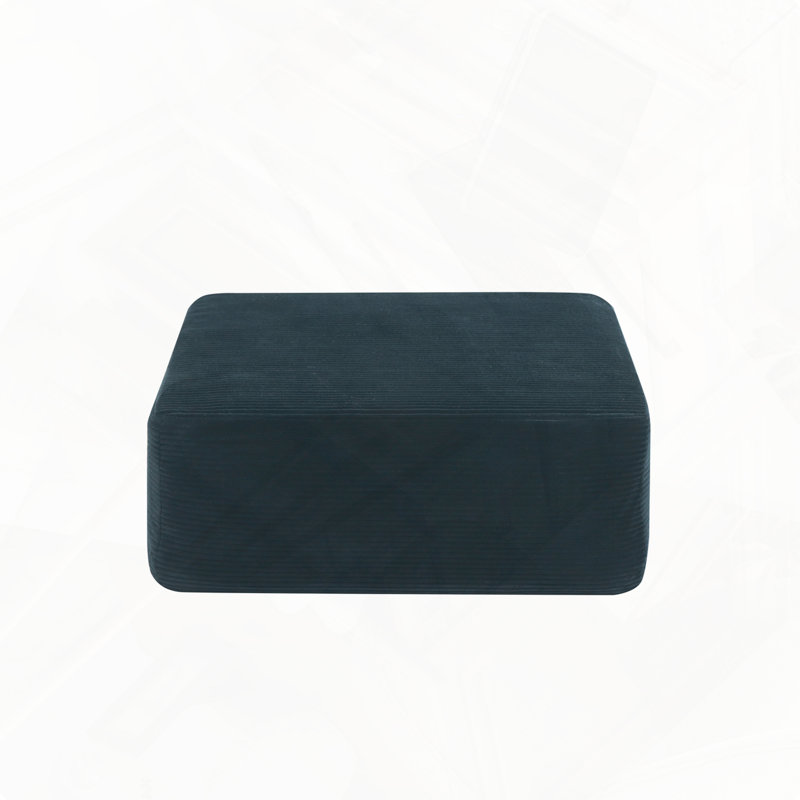 Repose-pieds en velours côtelé de style simple pour un confort décontracté, Bleu