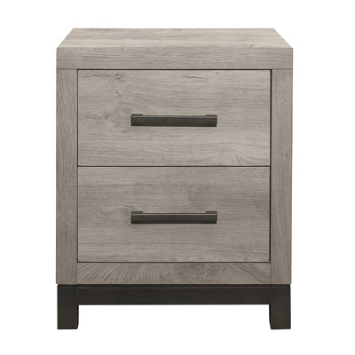 End Table,Side Table,Night Stand, Bedside Table With 2 Drawers For Living Room, Bedroom,Light Gray by Hokku Designs