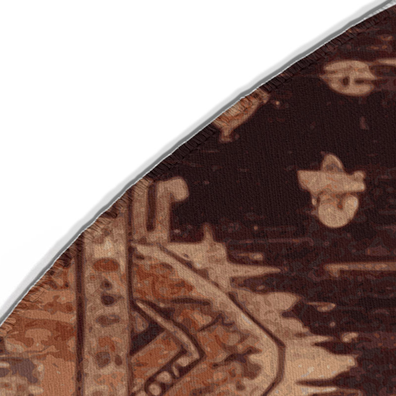 Tapis noir intérieur et extérieur surteint, Rond 5 pi