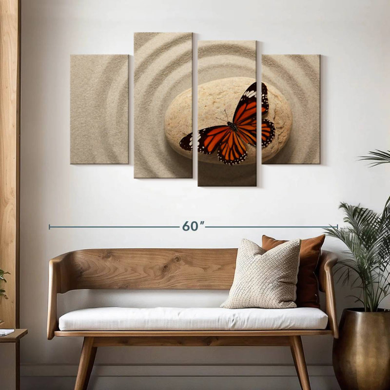 Zen Orange Butterfly, 32" H x 52" W