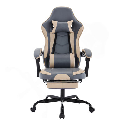 Ergonomic Gaming Chair With Footrest And Massage Lumbar Support, Adjustable Swivel Design For Comfortable Long-Hour Use, 300Lb Max Capacity