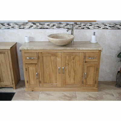 Dehoyos 1230mm Single Bathroom Vanity with Vessel Stone Basin