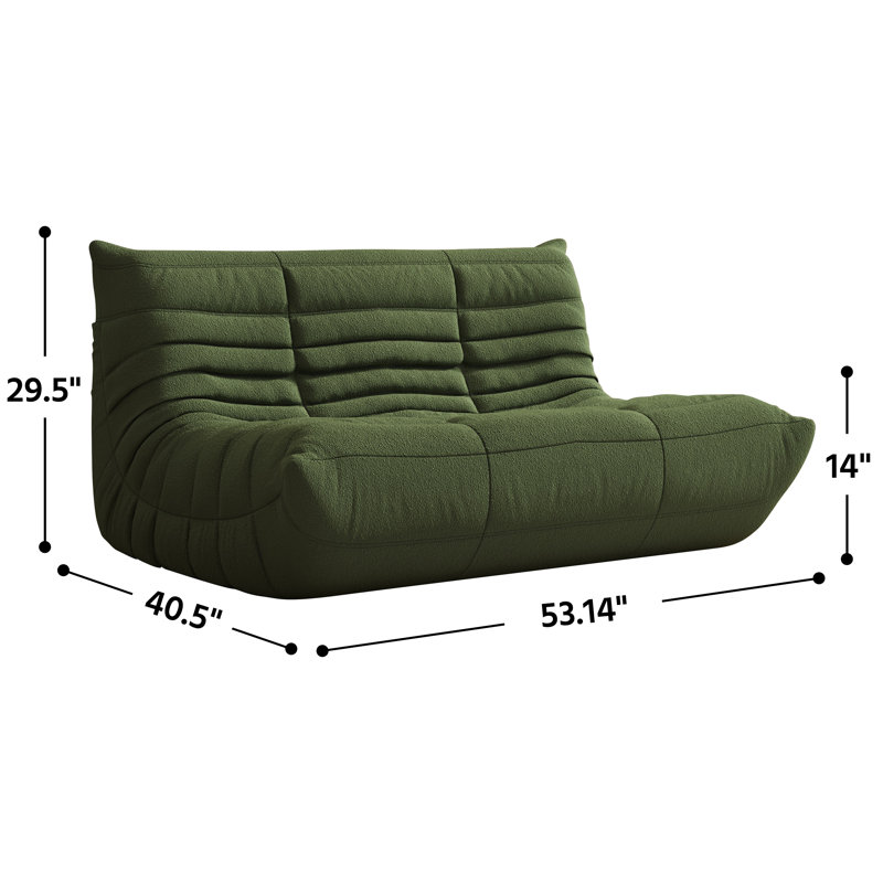 Armless 2-Seat Togo Two Seater Large Sofa