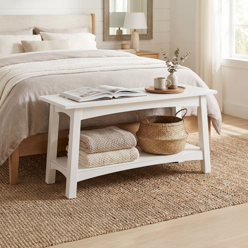 Banc de rangement Craftsbury, blanc, Blanc
