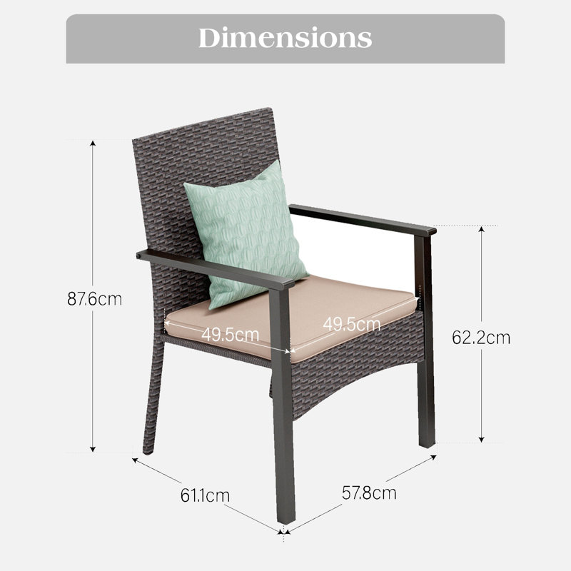Outdoor Patio Dining Armchair with Cushion