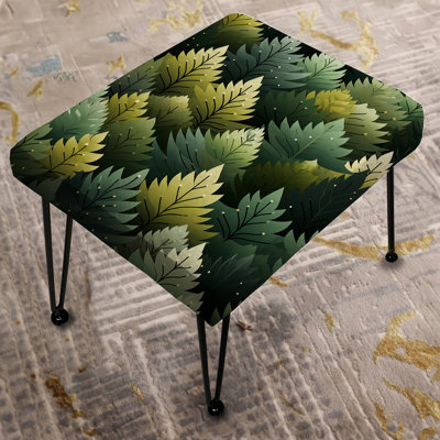 Green Forest Pattern - Botanical Rectangle Ottoman