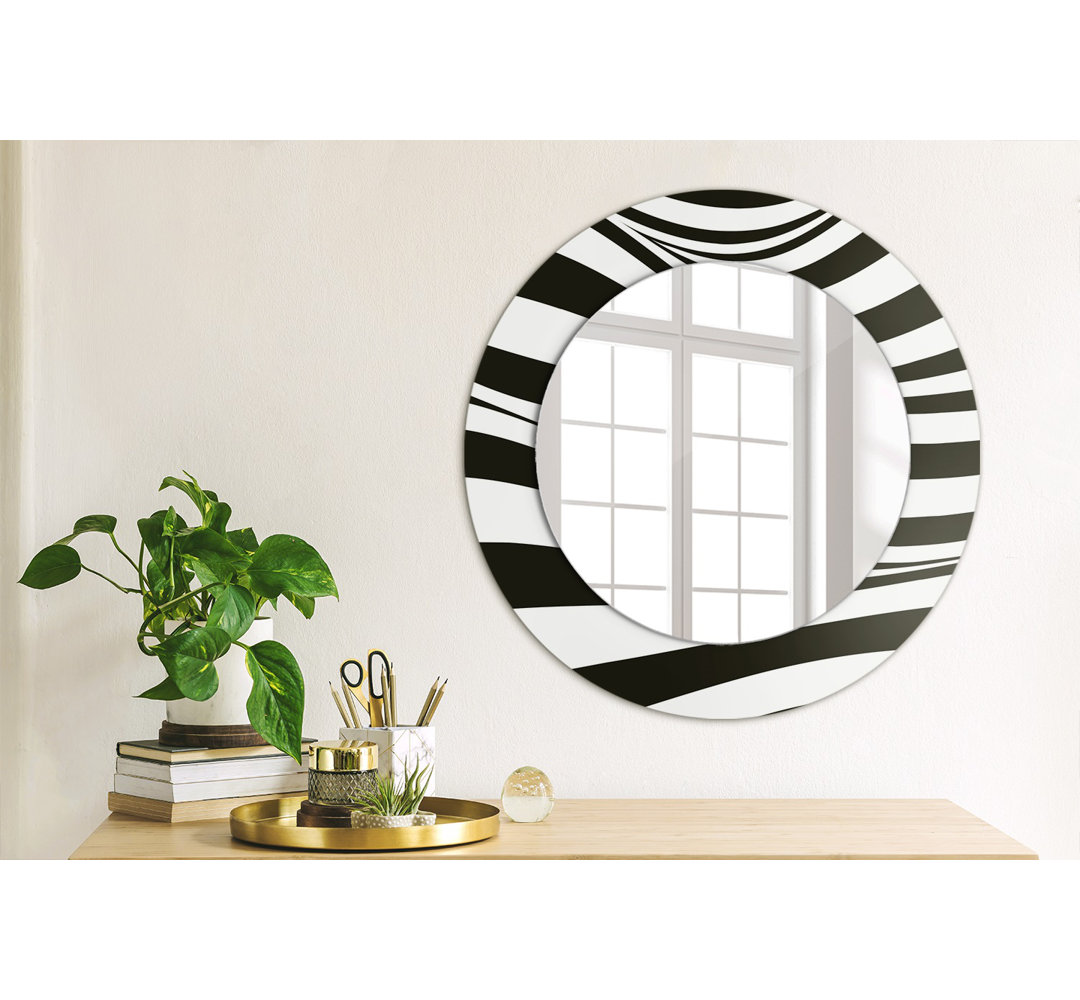 Huldar Round Glass Framed Wall Mounted Accent Mirror