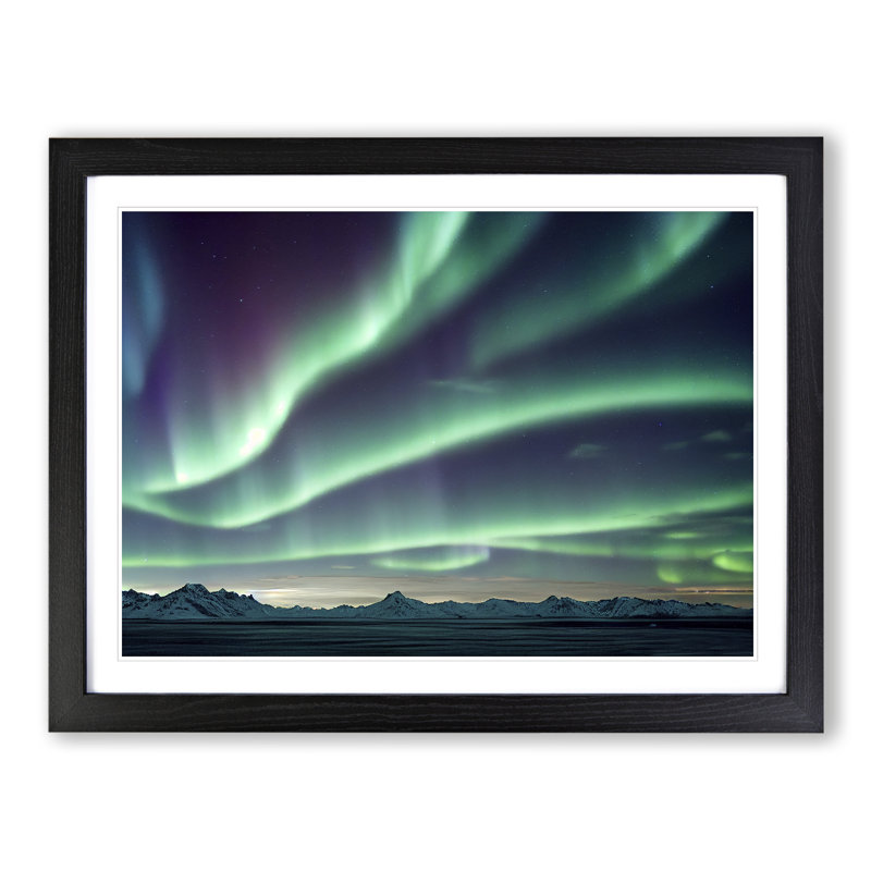 Desirable Northern Lights - Single Picture Frame Print, Black, 25cm H x 34cm W x 2cm D