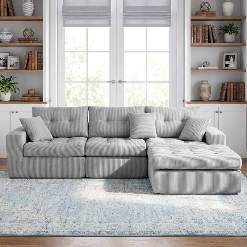 Chaise longue modulaire en L à compression pour la maison