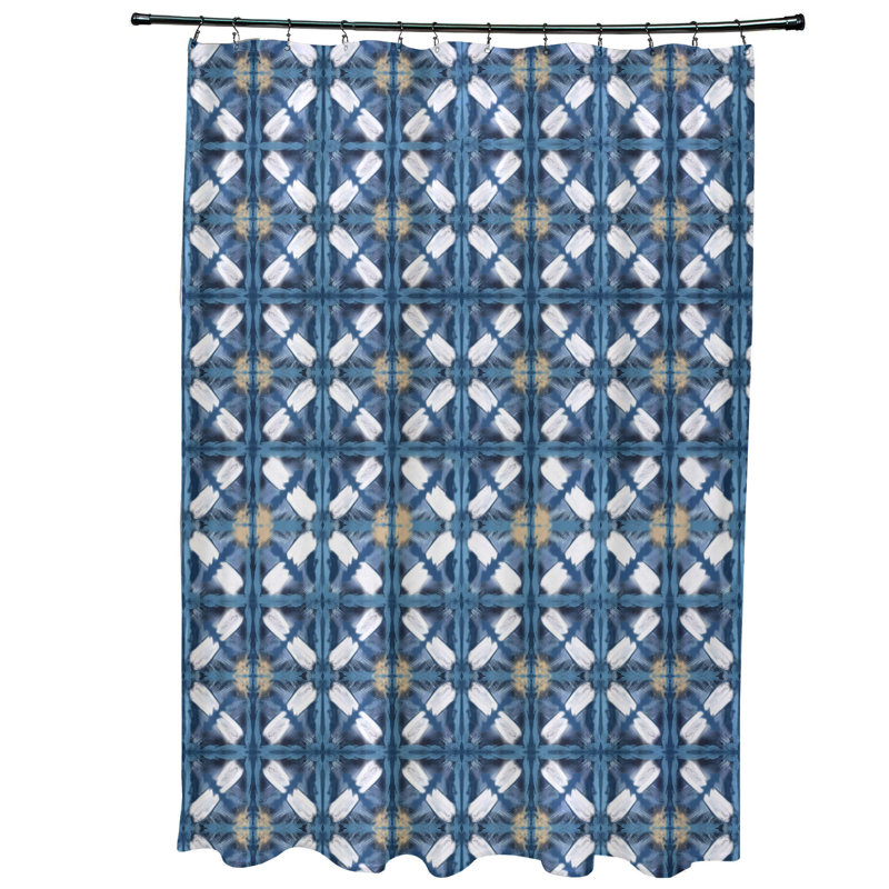 Rideau de douche simple, bleu