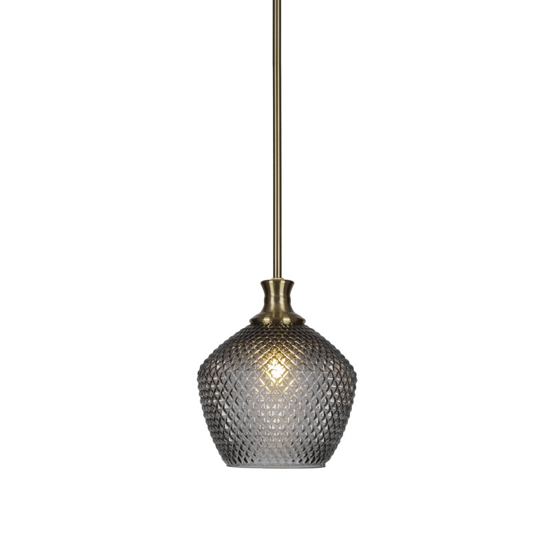 Luminaire suspendu à chaîne Zola, H 10,75 po x l 9 po x P 9 po, Laiton New Age