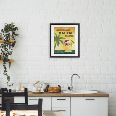 Sunsets & Mai Tai Dreams Framed Print Under Glass, design by Brett Blumenthal