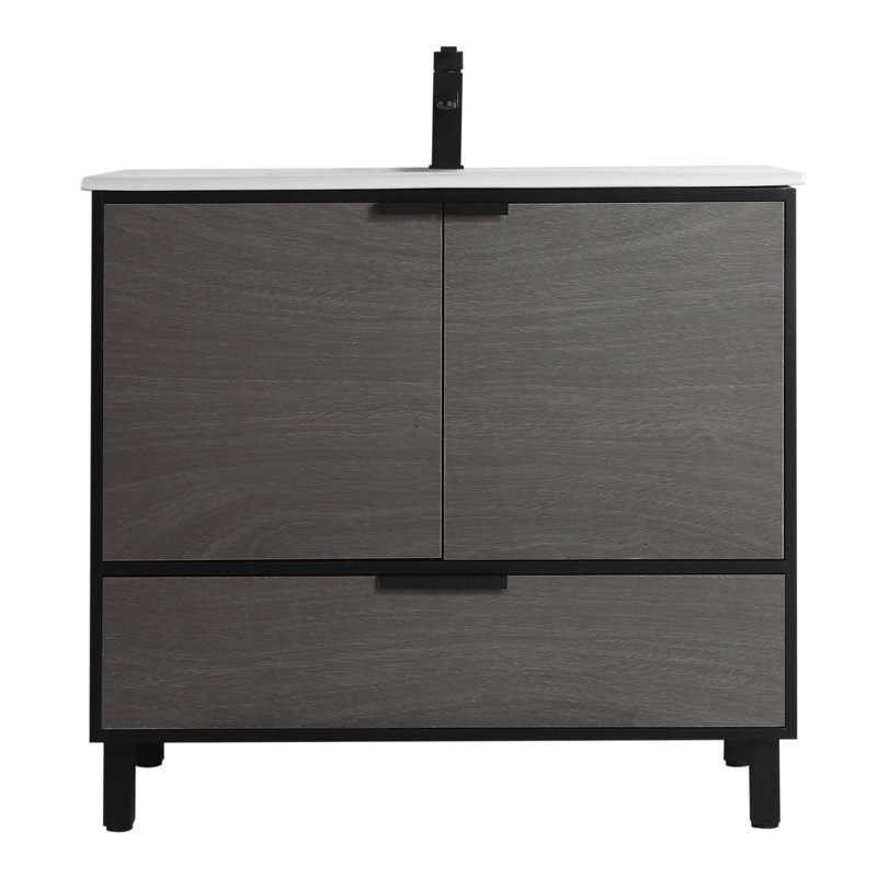 Ensemble de meuble-lavabo simple 36 po, Gris
