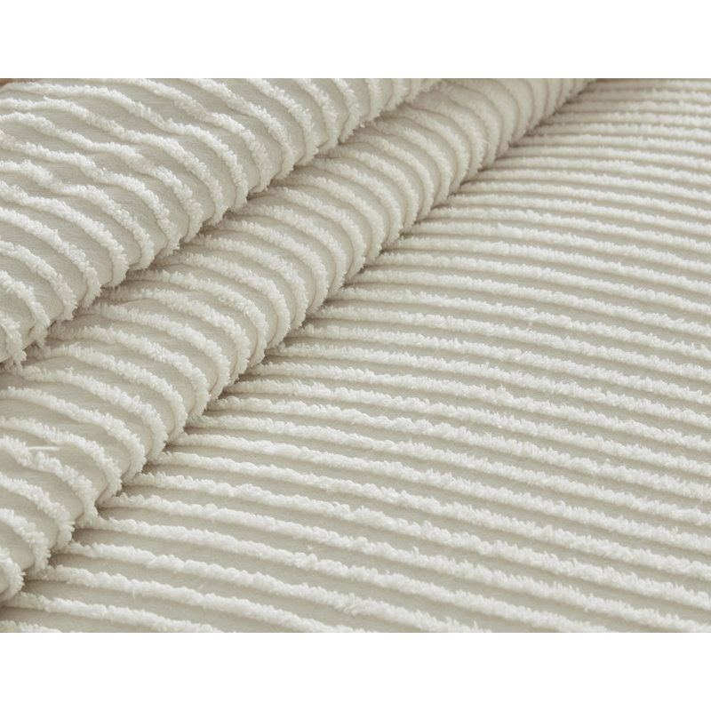 Channel Striped Cotton Coverlet, Ivory, Queen Coverlet