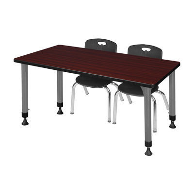 Regency Kee Adjustable Classroom Table & 2 Andy 12 in. Stack Chairs