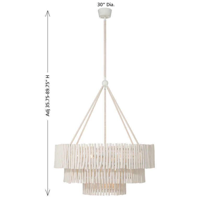 9-Light Chandelier in Blanco