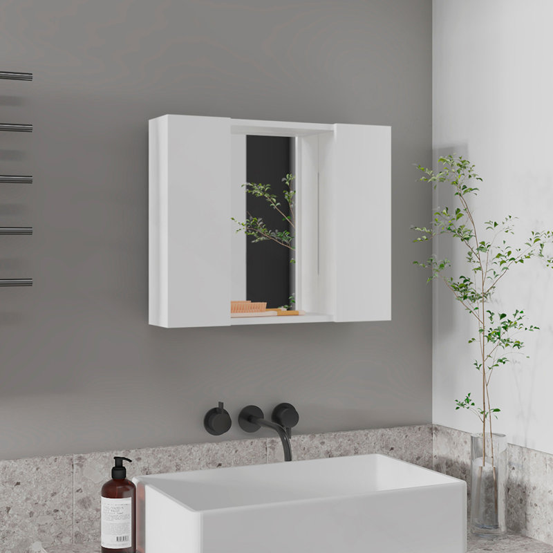 Ellegrini 1-Drawer Medicine Cabinet White, White