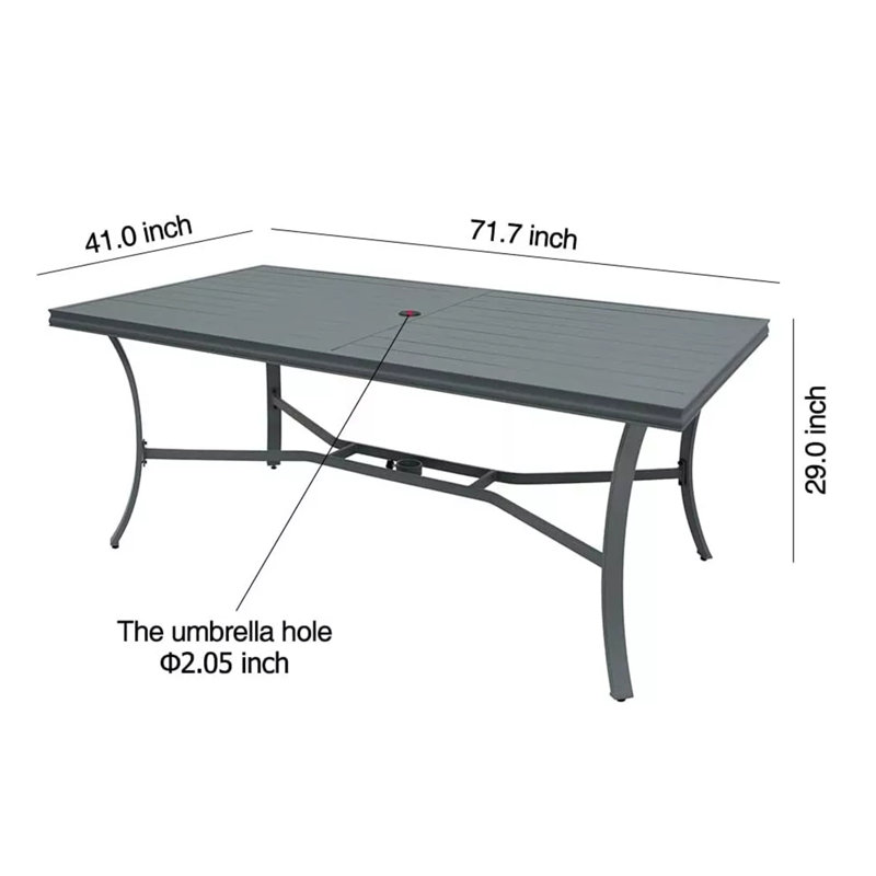 Table de salle à manger en aluminium