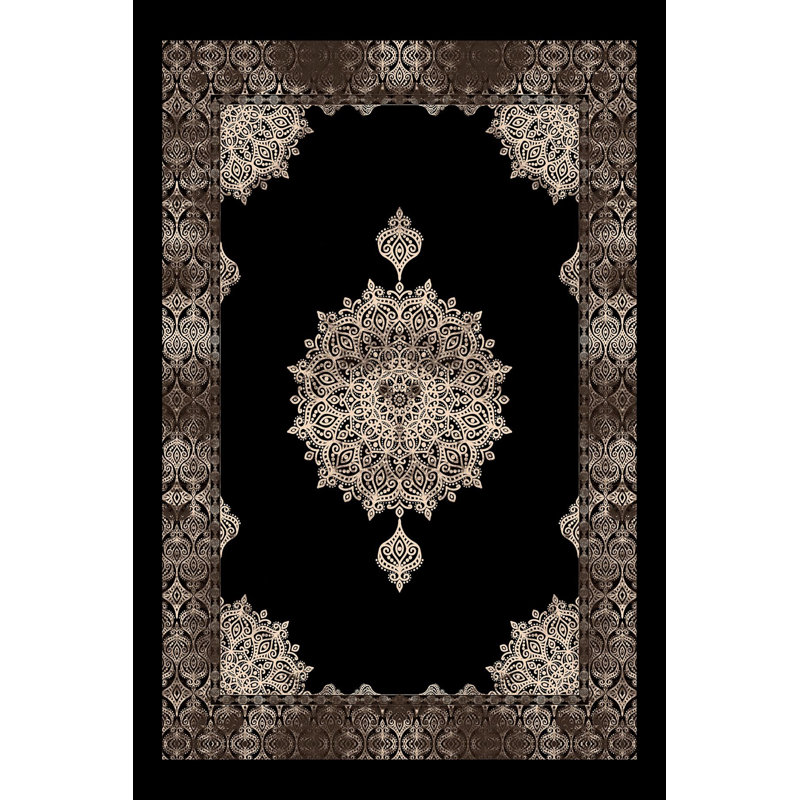Tapis tissé de qualité supérieure, 100% polyester, 4,6 x 7,2 pi | Pois antibactérien antidérapant en PVC | Impression numérique 3D, lavable à la machine, hauteur des poils: 0,3 po | Idéal pour le salon, la chambre à coucher et les espaces repas