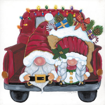 Gnome pour les vacances sur toile par Ashley Justice, reproduction