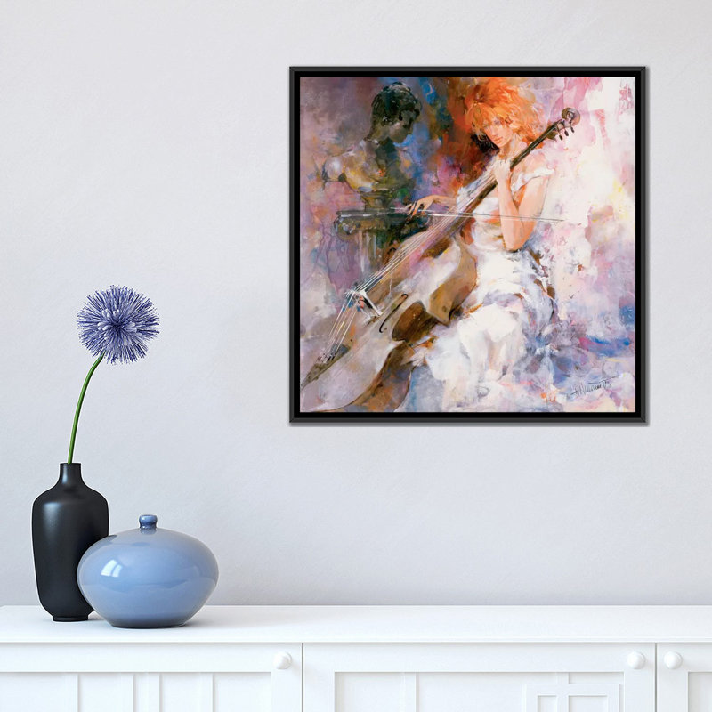 «Musical Moments», reproduction sur toile, H 18 po x l 18 po x P 1,5 po, Toile encadrée noire, Pas de tapis