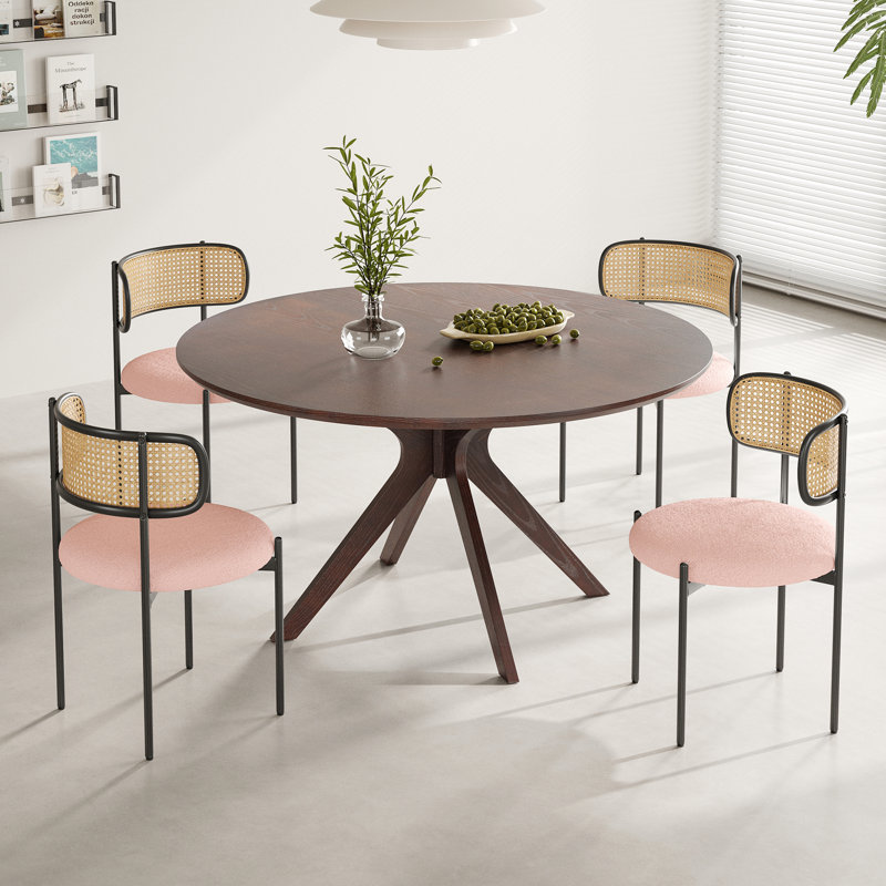 4 Person Round Dining Sets, Pink