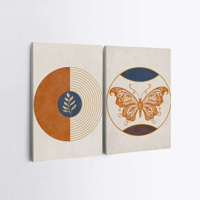 Élégantes peintures sur toile décoratives (2 pièces), 19,7 po x 27,6 po chacune | 100% toile avec cadres 100% bois | Superbe art mural pour le salon et la chambre à coucher, parfait pour la décoration intérieure et les idées de cadeaux