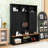 Hall Tree with Bench, Hooks, Cabinets and Shelves-129945980