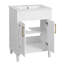 Meuble-lavabo 24 po avec lavabo intégré en céramique, meuble-lavabo à 2 portes et meuble-lavabo simple pour petite et moyenne salle de bain-115672354
