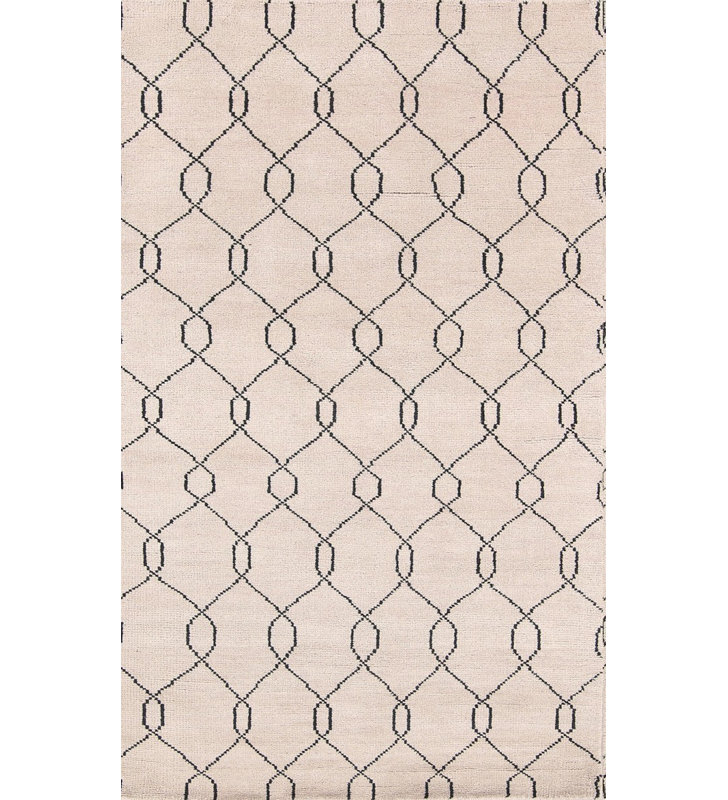 Géométrie noué à la main beige/Ivoire Tapis décoratif laussat