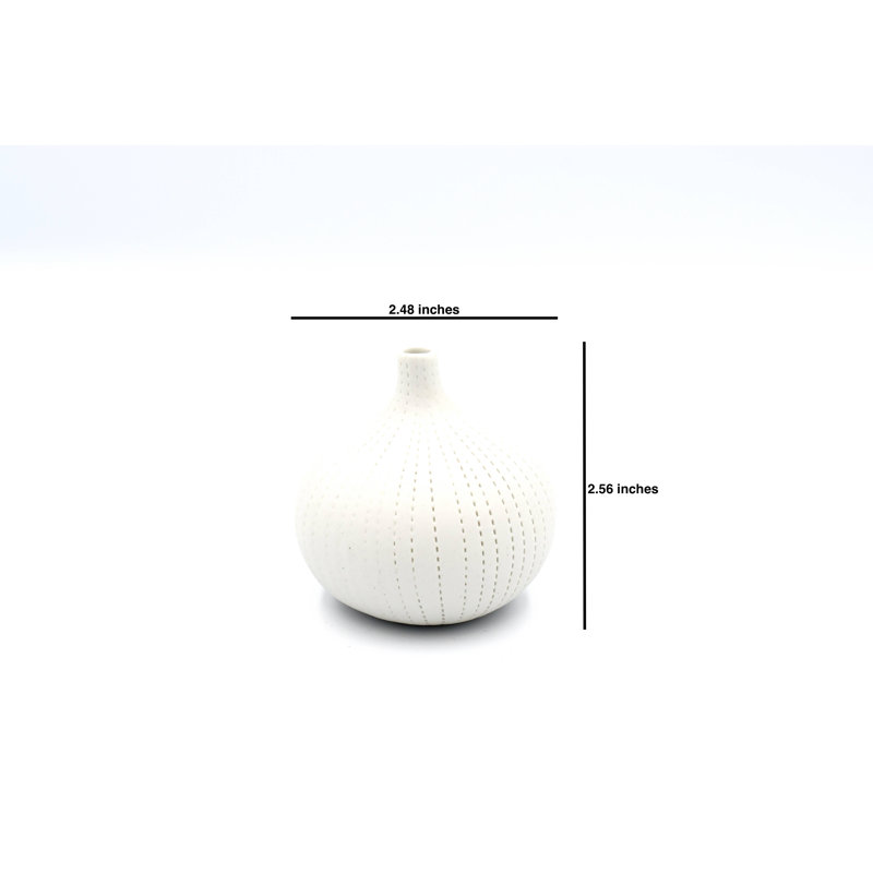 Vase de table Bargnare, H 2,6 po x l 2,5 po x P 2,5 po, Blanc