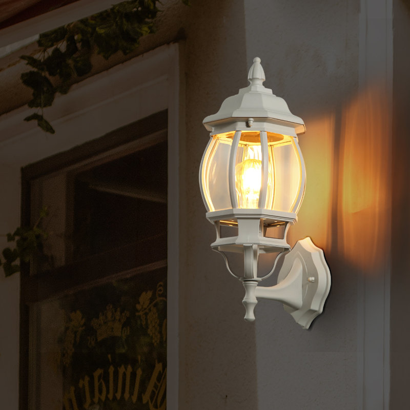Lanterne murale d'extérieur 1 lumière Cordelie Gray, Blanc