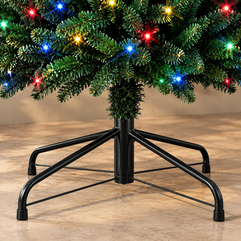 Sapin de Noël pré-illuminé à charnières de 2,74 m (9 pi) avec lumières DEL blanc chaud et multicolores