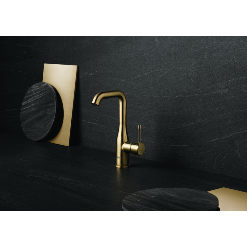 GROHE Essence Single Hole Bathroom Faucet with Single Handle, Size Large, Matte Black
