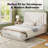 Farmhouse Wood Platform Queen Bed Frame with 54" Tall Geometric Headboard & Footboard, White-1552661372-1552661370