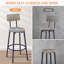 Tabouret de bar rond avec tablette, tabouret rembourré avec dossier, l 23,62 po x P 23,62 po x H 35,43 po-864924834-864924837