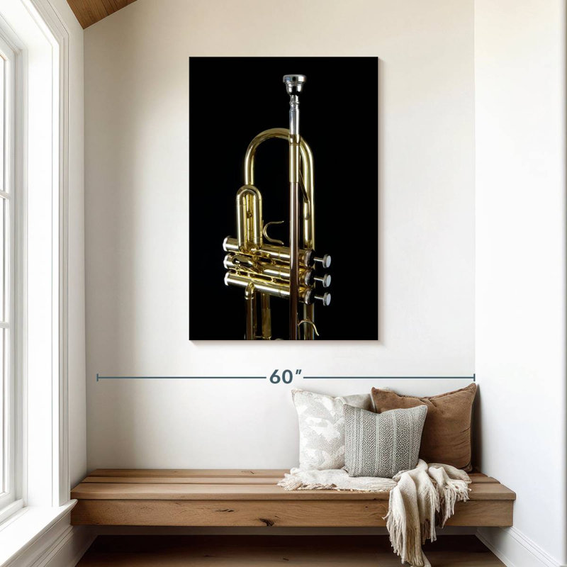 Abarca Old Brass Trumpet, 45" H x 30" W