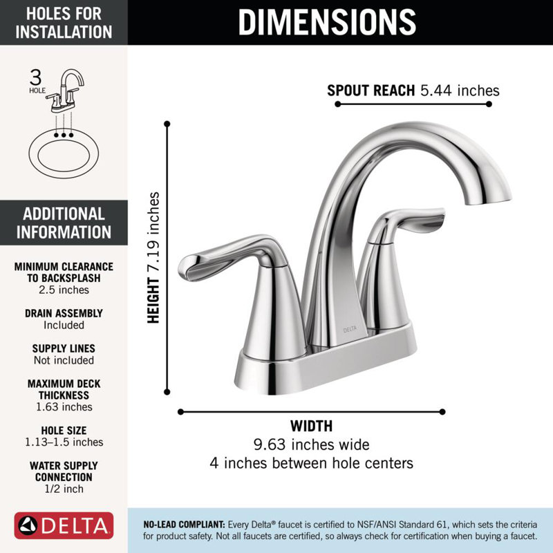 Robinet pour salle de bain Arvo, Chrome